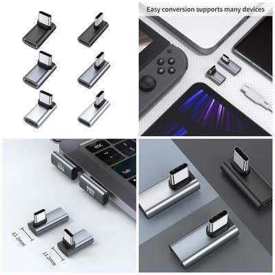 90 Degree USB C To USB C Adapter 40Gbps USB C Female To USB Male Adapter Data Sync 100W Fast Charging Adapter for PC