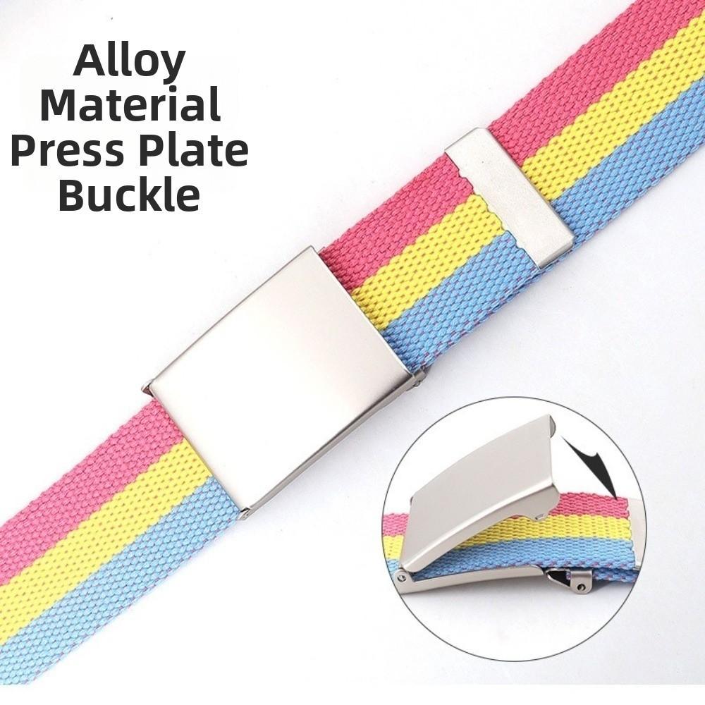 Adjustable Canvas Waist Belt Stripe Nylon Belt Fashion Men's Business Belt  Unisex