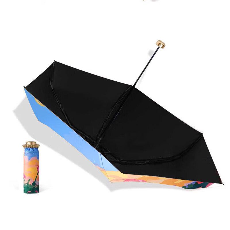 Hukemong Mini Black Vinyl UV Protection Umbrella