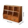 Practical Wood Desktop Organizers 6 Compartments 2 Additional Hide Drawers