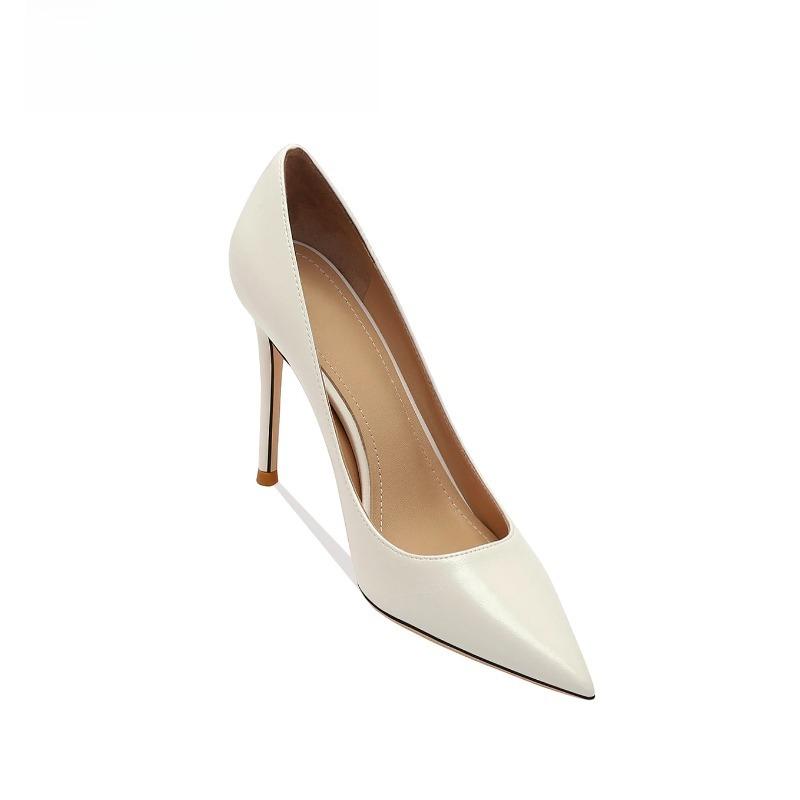 Soleist brown light Heels for women luxury Spring High Heels Shoes Stiletto Pointed Toe Pumps Leather Ladies Prom Party Shoes Women