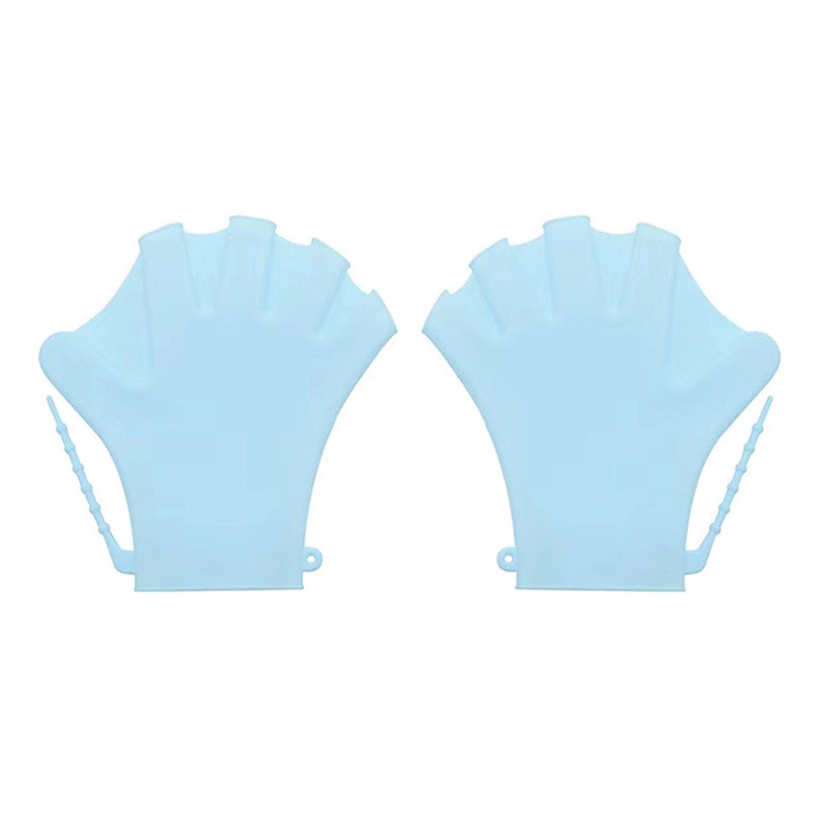 

Hand Swimming Fins 1 Pair Aquatic Gloves Swimming Palm Finger Webbed Gloves Aquatic Gloves Swim Flippers for Snorkeling небесно-голубой