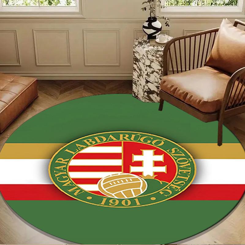 Hungarian Football Emblem Round mat Home Decor, Chair rug For livingroom,Bedroom, doormat home decor Birthday Gift Christmas Gifts