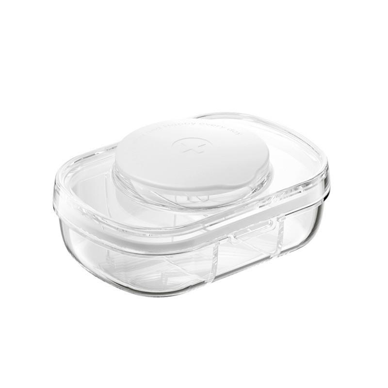 

Mini Multi-Functional Pill Box Drugs Tablet Cutting Dispenser Splitter Travel Portable Medicine Case Sealed Storage Container білий