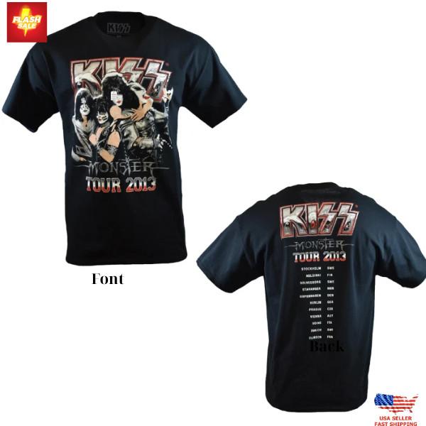Популярная новая футболка KISS Monster Tour 2013 Винтажная футболка с концерта рок-группы Унисекс Унисекс Футболка XL