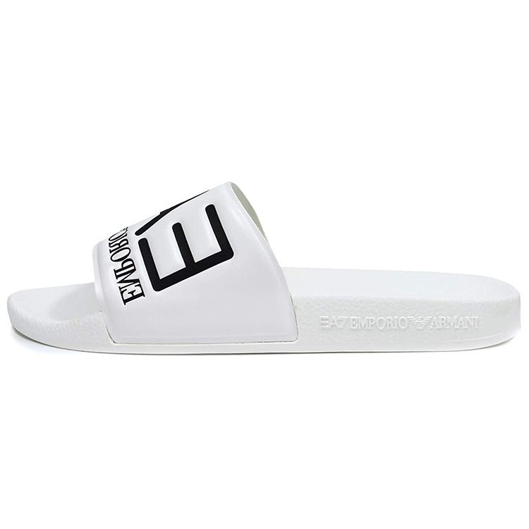 EMPORIO ARMANI Open Toe Slip On Flat Anti Odor Slide Slippers Unisex White XCP001-XCC22-00001 36