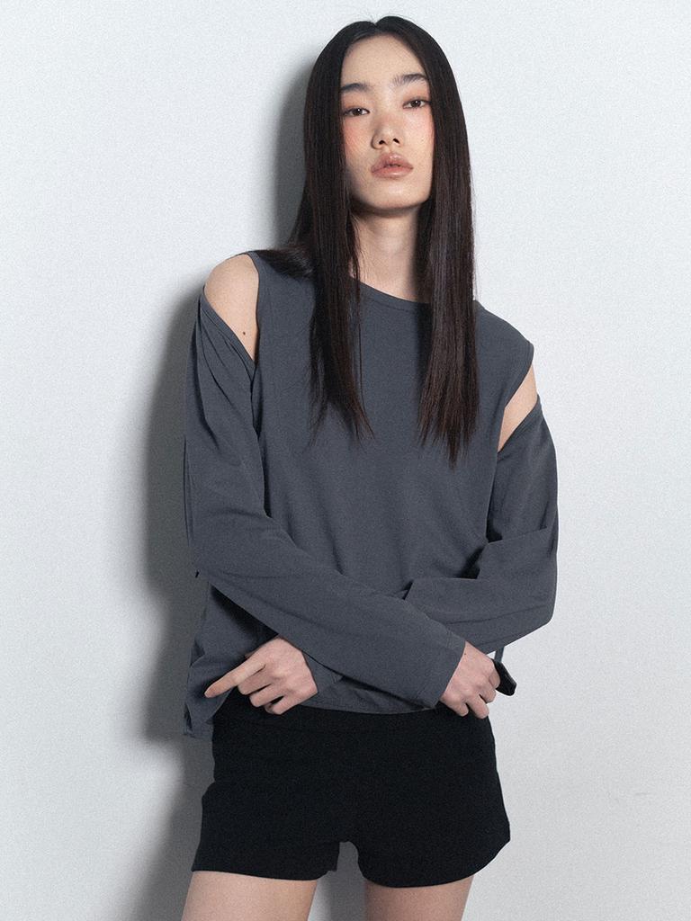 Visus Fold Over Shorts_Black