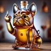 3D Middle Finger French Bulldog Whiskey Decanter, Dog Whiskey Wine Glass Bottle, For Bar, Office, Home Decor(C)
