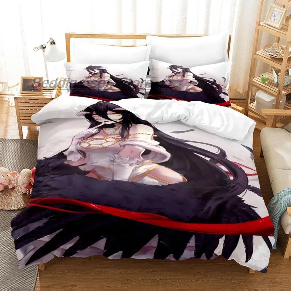Overlord Bedding Collection Single Twin Full Queen King Size Bed Collection Aldult Kid Bedroom Duvetcover Collections 3D Print Skeleton Anime New