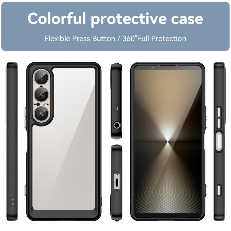 For Sony Xperia 1 VII Phone Case WANLONFENG XC Series TPU Acrylic Cover with Tempered Glass (Big Lens Hole)