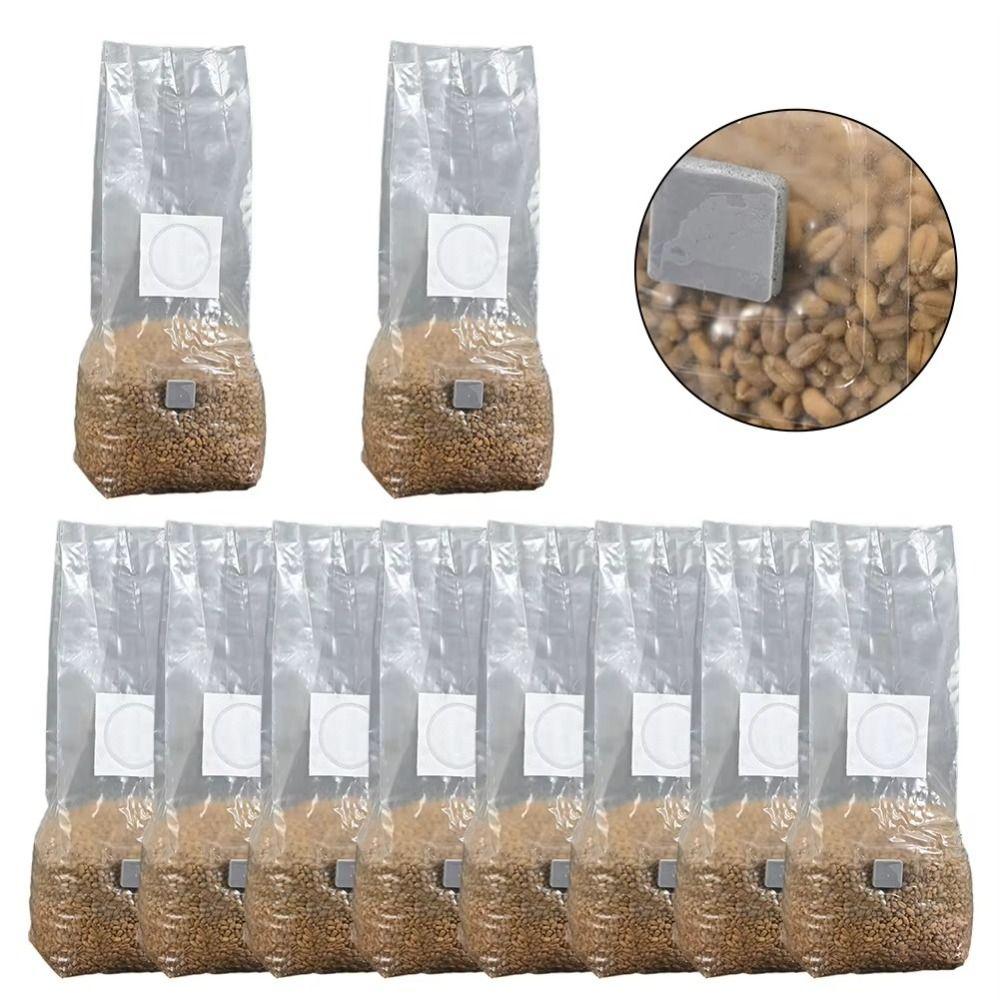 50pcs PP Mushroom Planting Bag 0.2um Filter Clear Edible Mushroom Breathable Bag Tissue Culture Bag Indoor Gardening