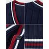 Preppy Style Contrast Color Men and Women Kids' Sweater Cardigan Spring and Autumn Middle and Older Children's Sweater Outwear Kids V-neck Tops