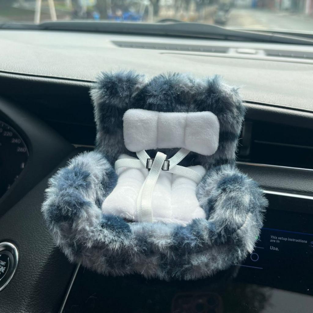 Bezpečnostní autosedačka pro panenku kreslený model židle pro Labubu Dekorace výstupu autosedačky pro panenku Labubu Styling interiéru auta