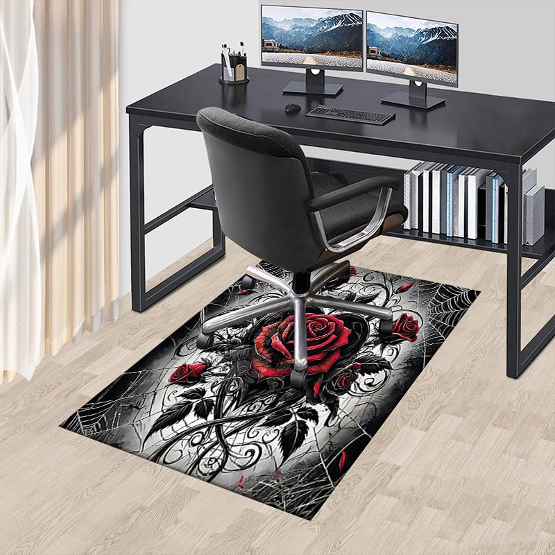 1PC Rose Heart Carpet Office Rug Mat Home Decor Area Carpet Festival Gift Office Desk Chair Carpet Longlasting Material