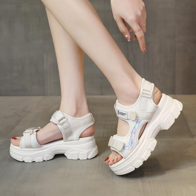 Sports sandals women's 2025 new summer versatile muffin thick-soled wedge heel fashion outer wear beach women's shoes