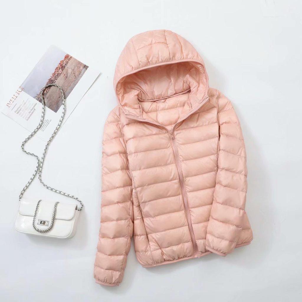 2025 Winter Korean Style Ultra-Light Women's Hooded Down Jacket - Short Slim Plus Size Coat
