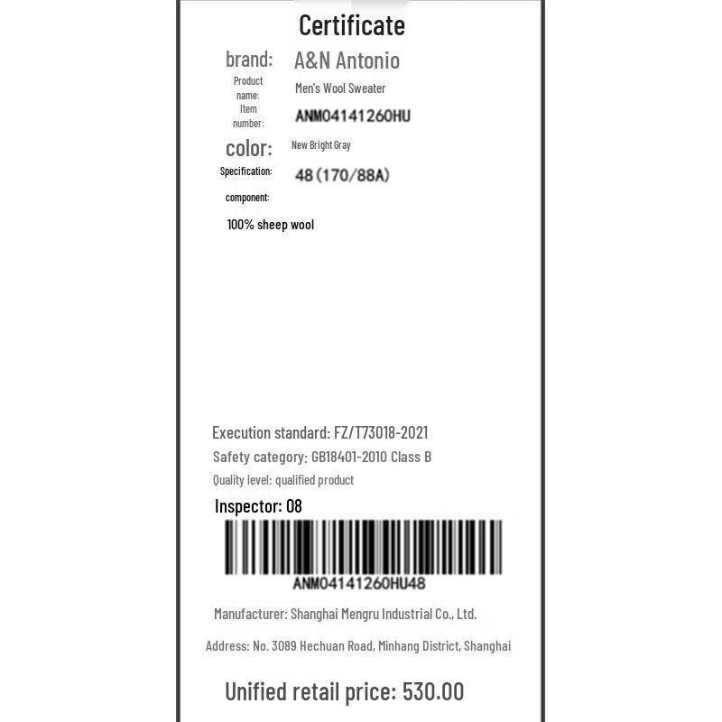 Herren 100% Merinowolle Colorblock Rundhals-Pullover