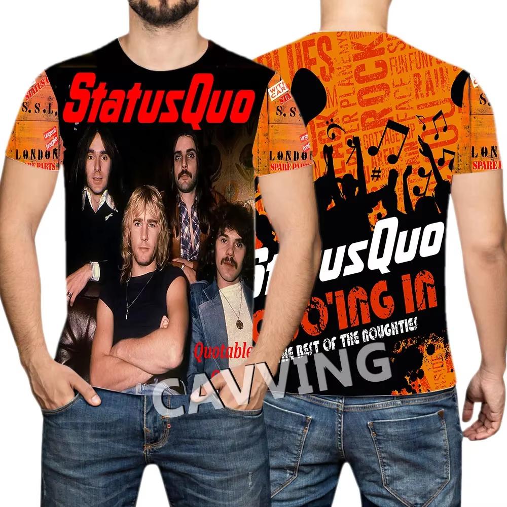 Men T-shirt Heavy Metal Rock Band Status Quo 3d Print T shirt Tops Womens Sports Large size Tops Tees Summer Tshirt Kid Clothing