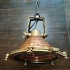 Nautical Marine Waska Brass and Copper Beehive Pendant Light  Wired