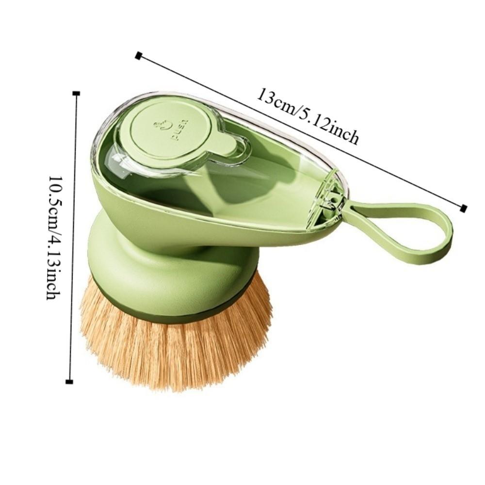 2 Stück/Set Automatischer Flüssigkeitsspender-Topf mit Druckknopf und Bürste Effizienter Küchenschwamm Geschirrreinigung