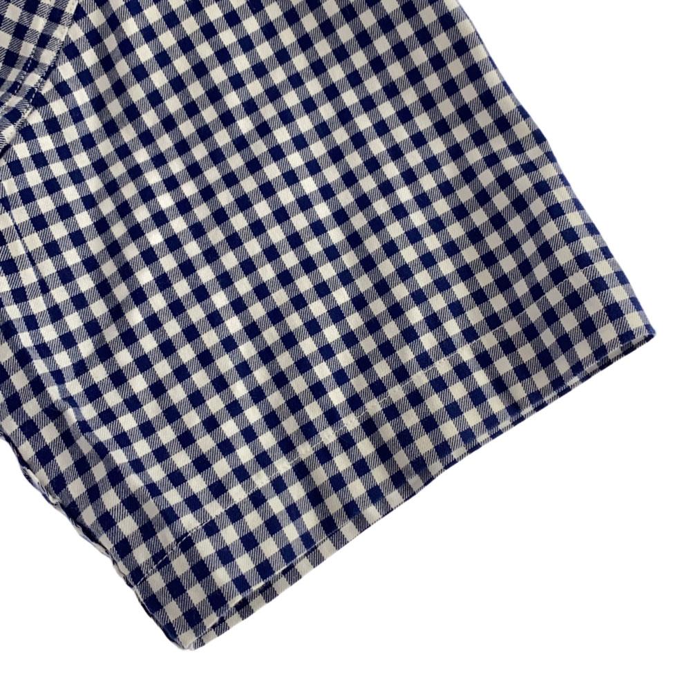 Mr.GENTLEMAN made in Japan Check Pattern Short sleeve Band collar shirt M Men's Used