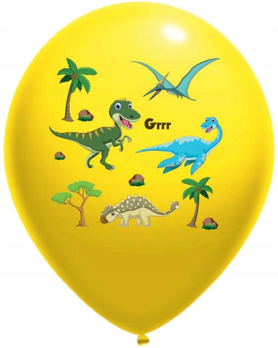 Balony Pastelowe Nadruk Dino 14 Cali 10 Szt.