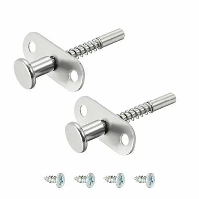 2-Piece Set Spring-Loaded Stainless Steel 6mm Head Door Raising Adjustment Rod Locks Hardware for Doors