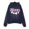Unisex Oversized Hoodie With Foil Bubble Letter Print 555555 Streetwear Casual Sweatshirt Men Women
