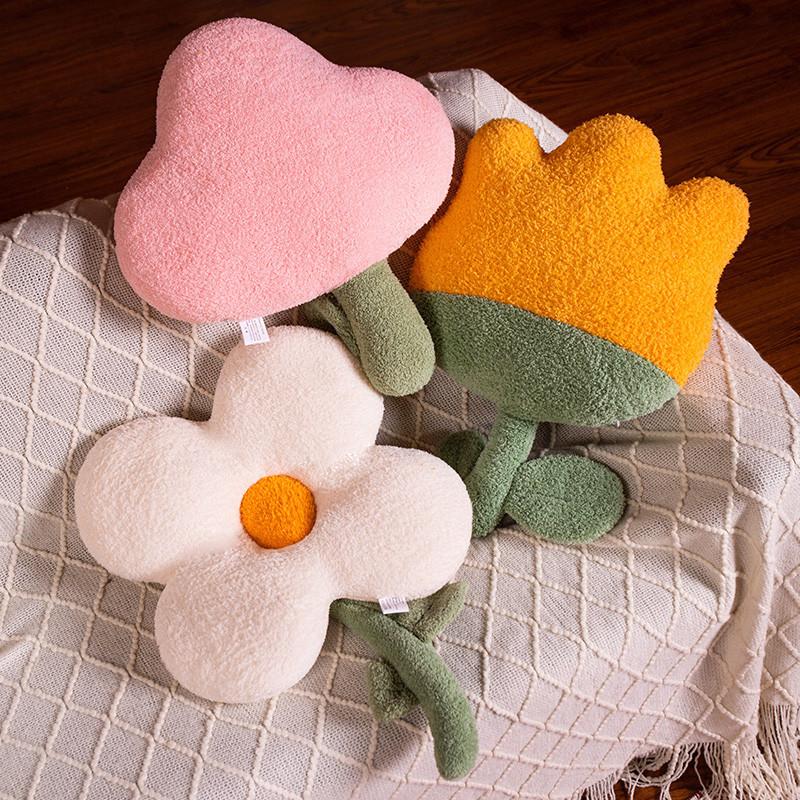 Tulip Flower Pillow Plush Toy Sunflower Doll Sofa Pillow Cushion Office Chair Cushion Waist Pad