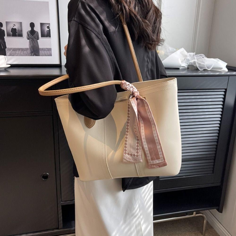 Silk Scarf One Shoulder Bag Korean Style Women Handbag Underarm Bag Tote Bag  Shopping