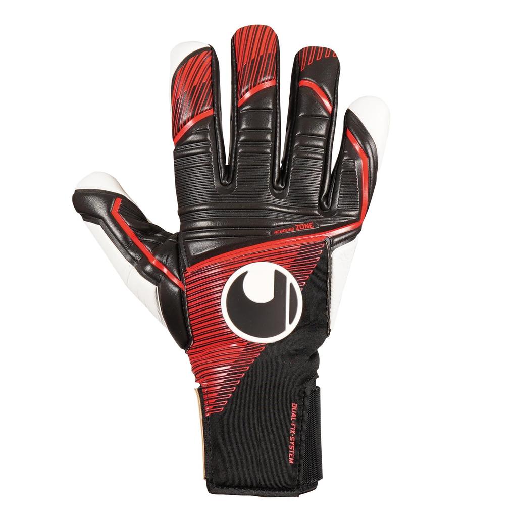 uhlsport Match Soccer GK Keeper Gloves Powerline Absolute Grip Half Negative 1011307 01 9 Black x Red x White