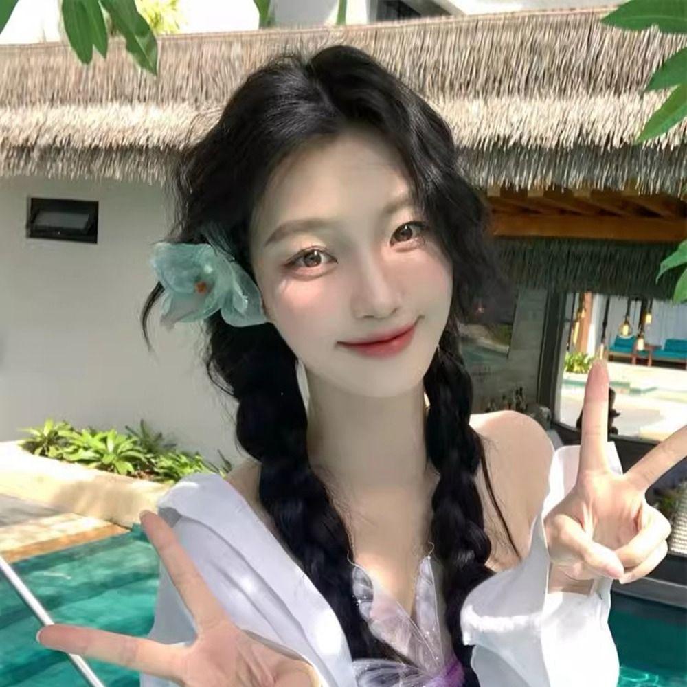 Pferdeschwanz-Clip Orchideen-Haarclip Schmetterlingsorchidee Großer Haarklammer-Hai Blume Haar-Kralle Strand