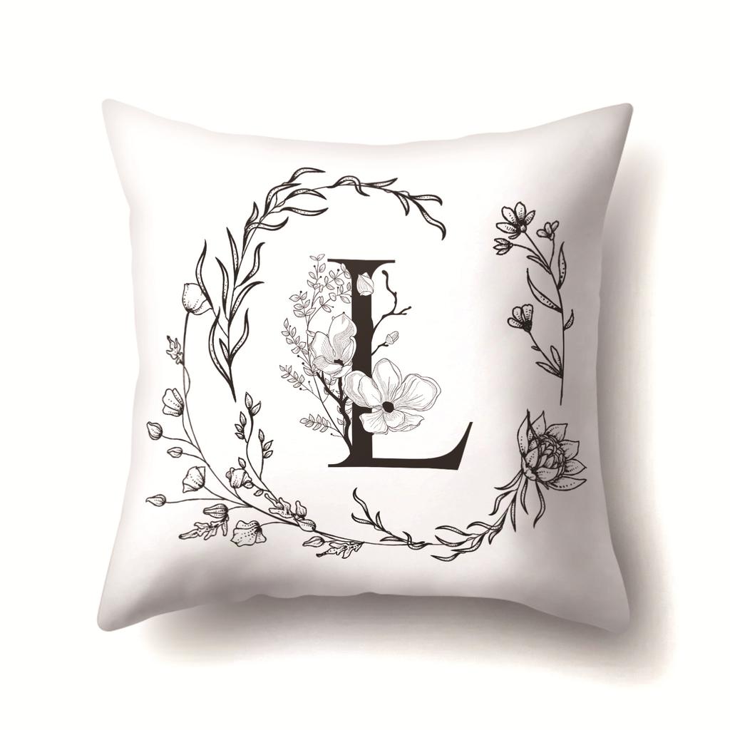 Polyester Pillowcase INS Style Garland 26 English Letter Printing Pillowcase Waist Cushion Car Seat Cover