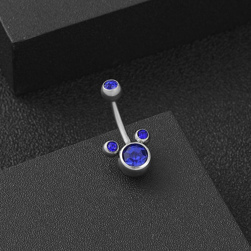 Temperament Jewelry Titanium Steel Mickey Diamond Inlay Navel Nail Belly Rings