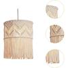 MYCENSE Macrame Lamp Shade Hanging Light Cover Boho,Fashion Pendant Tassel,Macrame Hanging Decor for Dorm Bathroom Bedroom Office, Height 45cm
