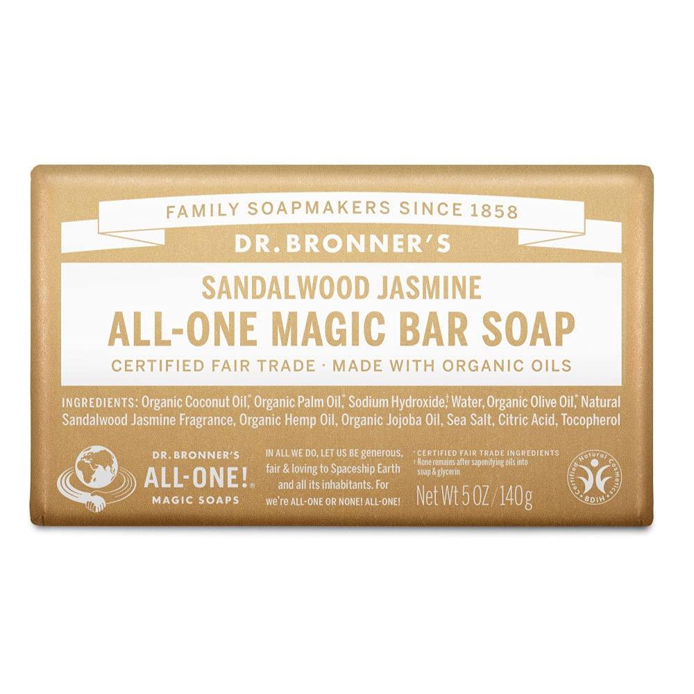 Dr. Bronners Magic Soap Bar SA (Sandalwood Jasmine) Organic Solid Coconut Oil 140g