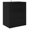 Nightstand Black Oak Effect 35 X 50 X 60 Cm Particleboard