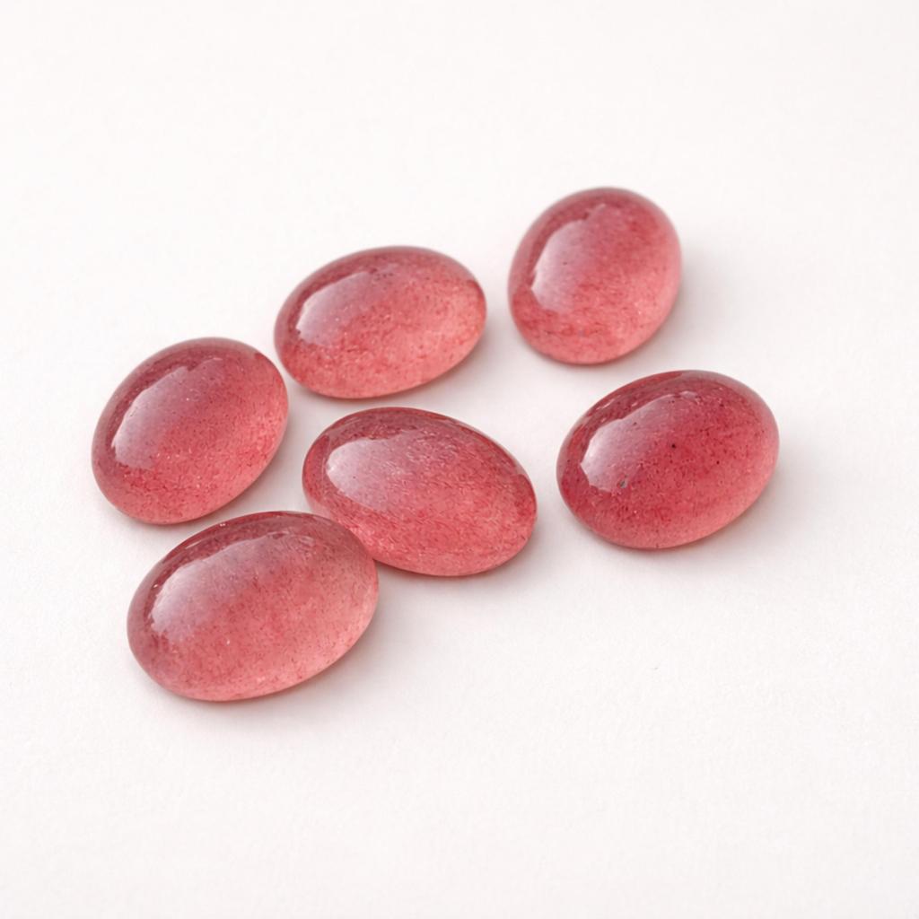 Rose Quartz Cabochons – Oval Pink Natural Gemstone for Jewelry Making