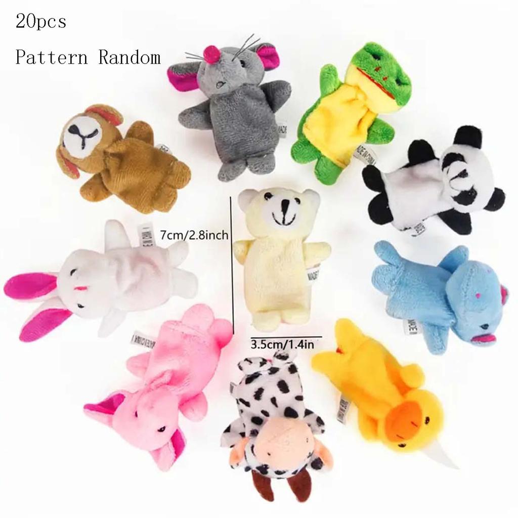 10/20pcs Cartoon Animal Velvet Finger Puppet Finger Toy Finger Doll Baby Cloth Educational Hand Baby Toy