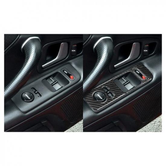 2Pcs Carbon Fiber Interior Window Control Cover Trim For 2004-2009 Honda S2000
