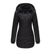 Giacca calda da donna in cotone con cappuccio rimovibile a maniche lunghe, autunno e inverno
