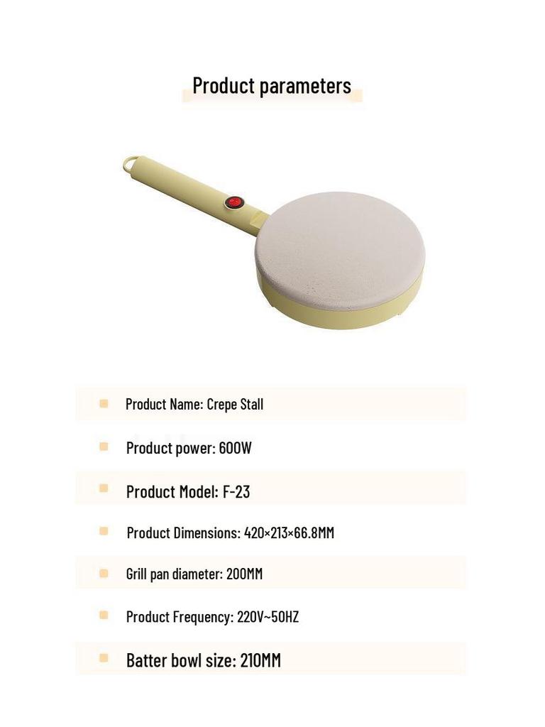 Electric Crepe & Pancake Maker for Home - Versatile Machine for Spring Rolls, Baking, and More