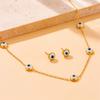 Gold Evil Eye Jewelry Set Necklace Bracelet Earrings for Women