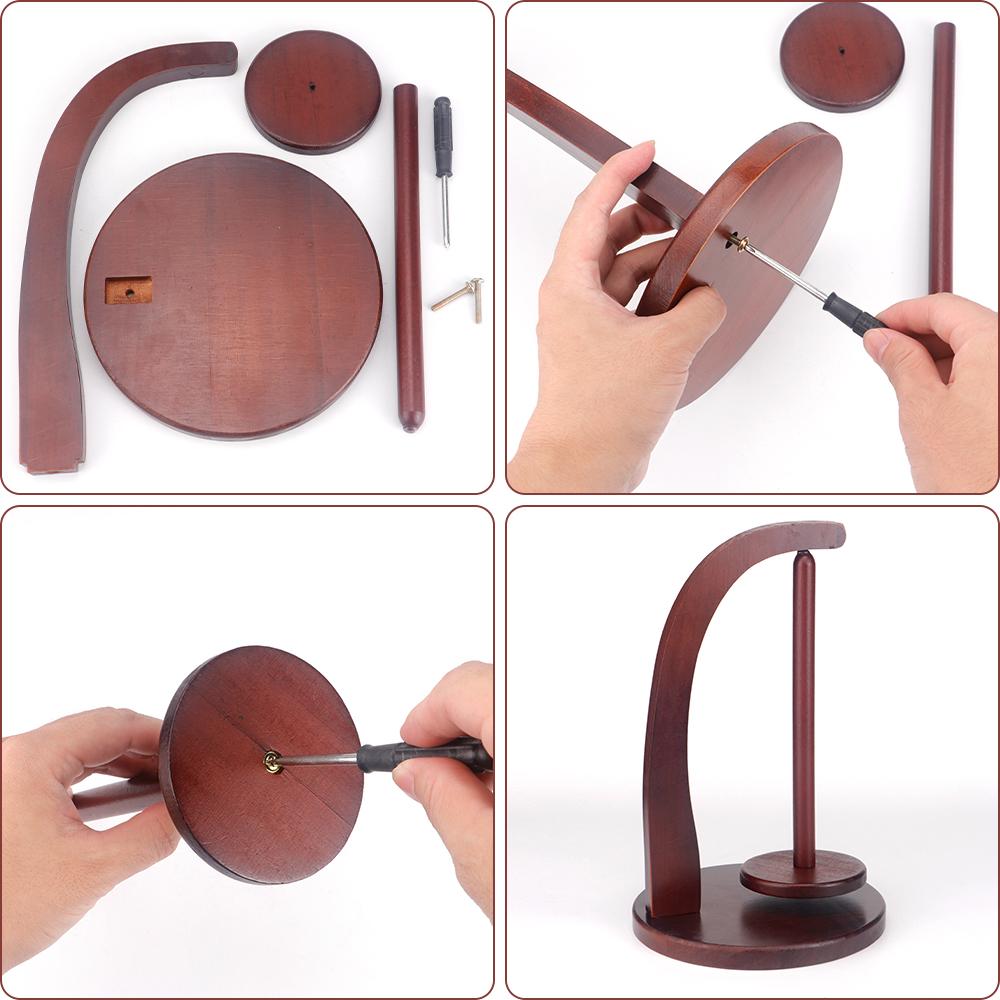 1pc Rotating Wooden Yarn Spinder Holder- DIY Handcrafted Knitting & Crochet Yarn Rack, Weaving Yarns Spool Stand & Storage Rack