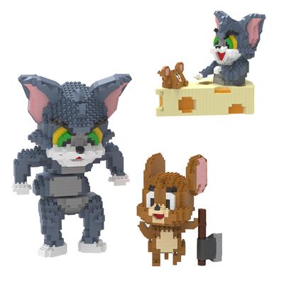 Roztomilá kočka myš Hra Bloky Hračky Mikro Mini Stavebnice Anime postavička Kreslené hračky DIY Skládací kostky Dárky pro děti