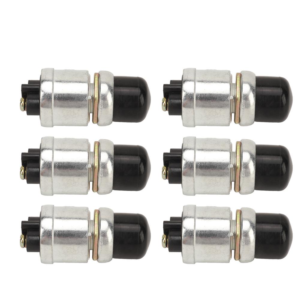 6 Set Push Start Button Switch Kit Waterproof Fast Response Momentary Push Button Switch for Vehicle RV Ship Yacht ATV
