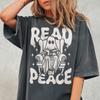 Read In Peace Shirt, Bookish Comfort Colors T-Shirt, Retro Ghost Reading Book Shirt, Halloween Book T Shirt, Book Lover Gift, Reading Tshirt