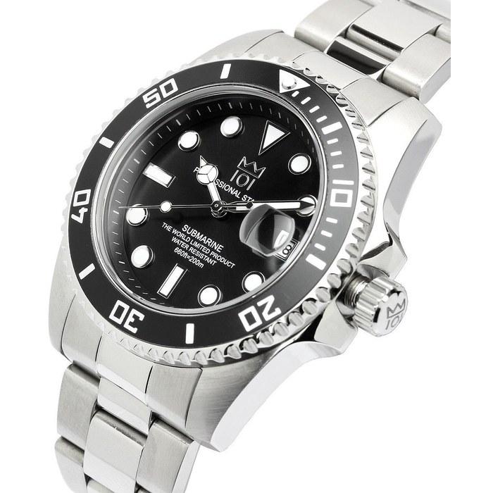[Hyakuichi 101] Quartz Divers Watch Date Display 200m Waterproof HYAKU1-001 (Black)