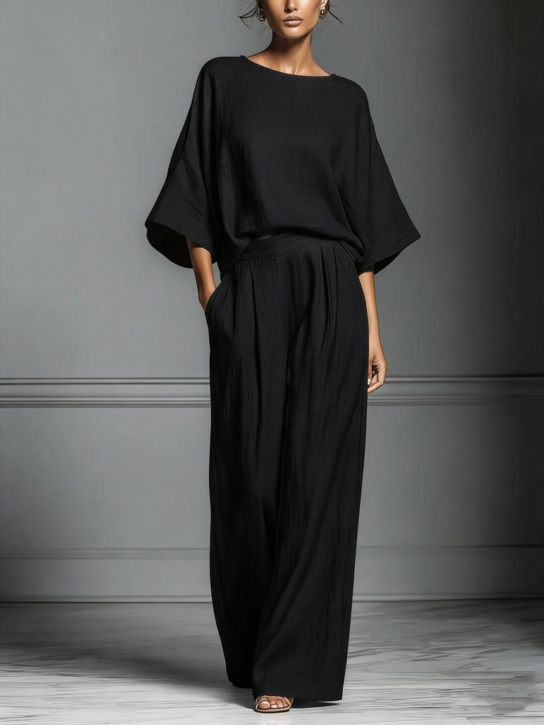 Spring and summer European and American foreign trade new women's clothing fashionable and elegant horn sleeve linen suit
