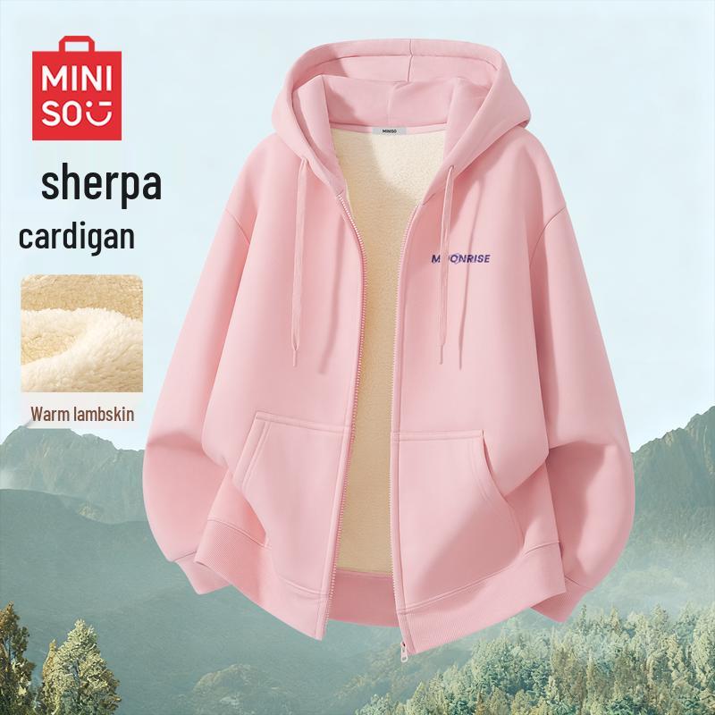 MINISO Men s Plush Lined Zip-Up Hoodie M
